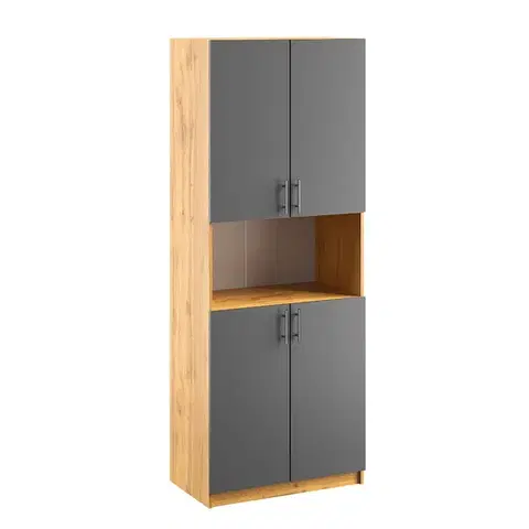 Skrinky do pracovne KANTOR KIT kancelárska skriňa N04, antracit / dub Apalačský