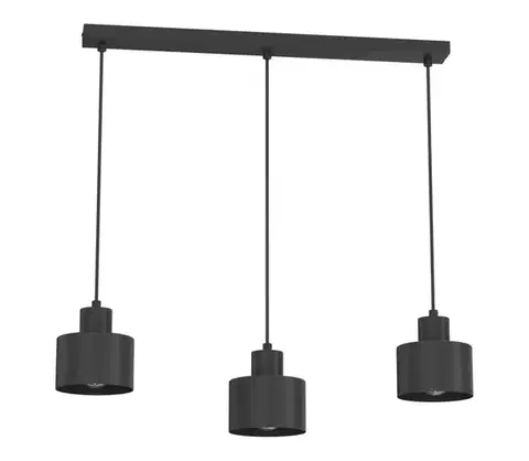 Svietidlá  Závesný luster PARKLA 3xE27/15W/230V čierny 8777