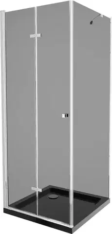 Vane MEXEN/S - Lima sprchovací kút 90x90, grafit, chróm + čierna vanička so sifónom 856-090-090-01-40-4070