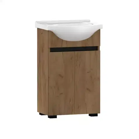 Nábytok do kúpeľne Kúpeľňová zostava Ajs 50 2D nohy Dub Craft
