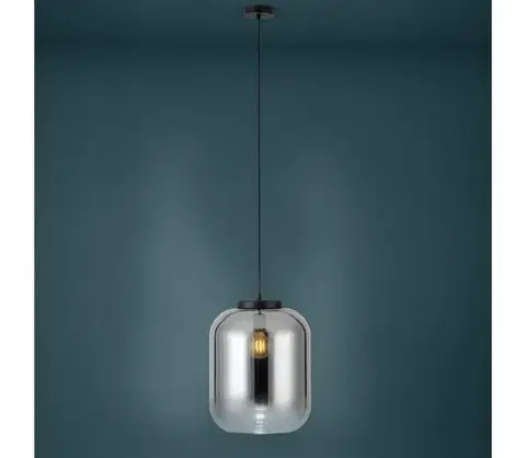 Svietidlá Eglo 39674 - Luster na lanku BULCIAGO 1xE27/40W/230V pr. 35 cm dymová 39674