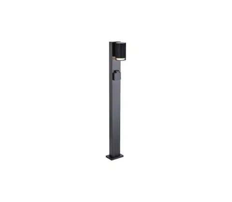 Záhradné lampy  Vonkajšia lampa so zásuvkou SCHUKO 1xGU10/10W/230V IP44 80 cm čierna 24310