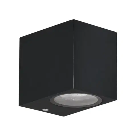 Osvetlenie Záhradná fasádna lampa Nerium, krátka kocka, 9,2x8cm, čierna, 1x35W, GU10, IP44