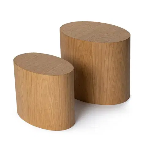 Konferenčné stolíky Odkladací stolík Elipse Set Oak, 2 ks