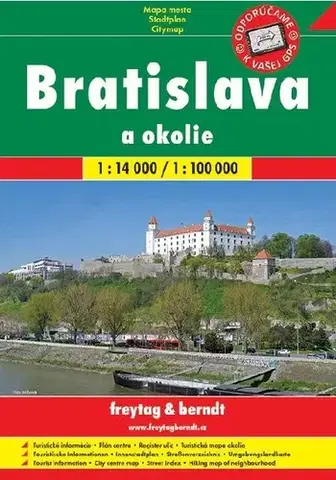 Slovensko a Česká republika Bratislava + okolie / zošit A5 1:14T/1:100T