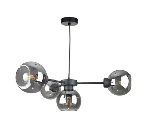 Svietidlá Keter Lighting Luster na lanku KALIOPE 6xE27/60W/230V čierna/dymová čierna 2913