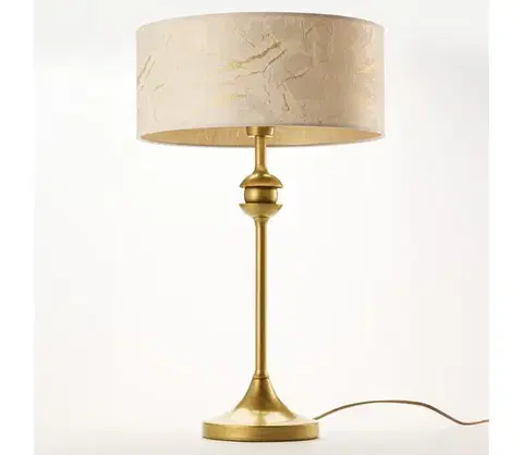 Lampy Jupiter 2112 - Stolová lampa KASZMIR 1xE27/15W/230V biela/zlatá/mramorový dekor 2112