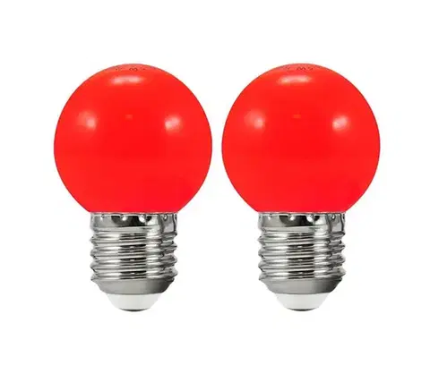 LED osvetlenie  SADA 2x LED Žiarovka PARTY E27/0,5W/36V červená 3000K 308757