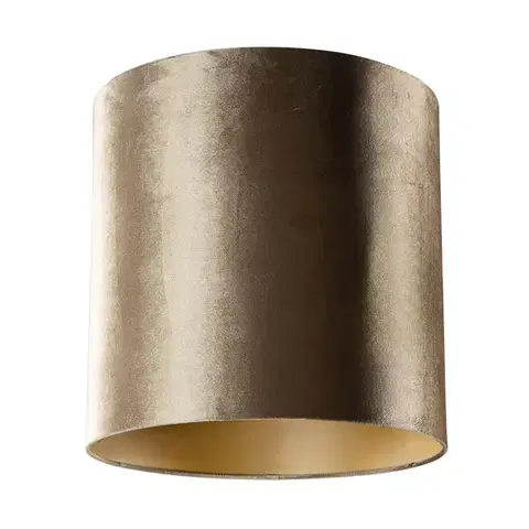 Tienidlo na lampu Zamatový tienidlo bronzové so zlatým vnútorným 40/40/40