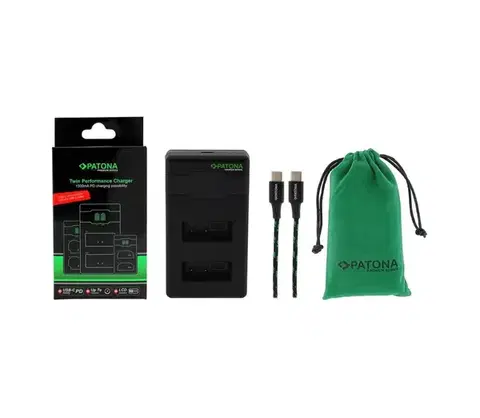 Predlžovacie káble PATONA - Rýchlonabíjačka Dual Canon LP-E17 + kábel USB-C 0,6m PT161939