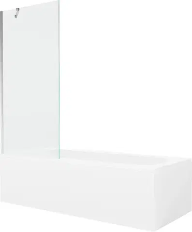 Sprchové dvere MEXEN/S - Vega obdĺžniková vaňa 180 x 80 cm s panelom + vaňová zástena 80, transparent, chróm 550118080X9508000001