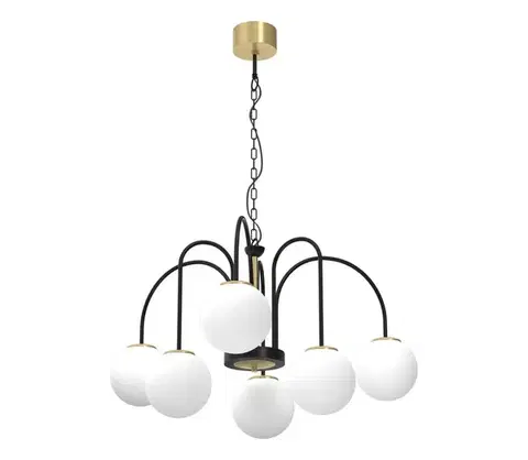 Svietidlá  Luster na reťazi CAMBRIDGE 6xE14/60W/230V čierna/mosadz 3200