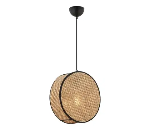 Svietidlá  Luster na lanku BIG DRUM 1xE27/60W/230V hnedá/čierna 390FLH2520