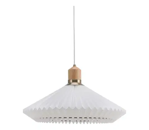 Svietidlá Halo Design 744268- Závesný luster na lanku PARIS 1xE27/60W/230V pr. 56 cm biela/mosadz/dub 744268