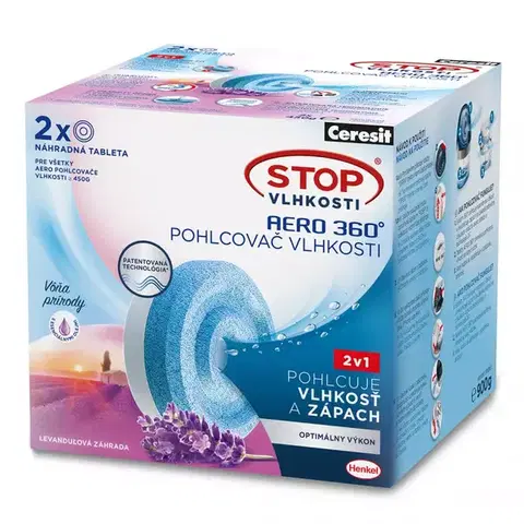 Kúpeľňové doplnky Ceresit Stop Vlhkosti AERO náplň Levandula 2x450g