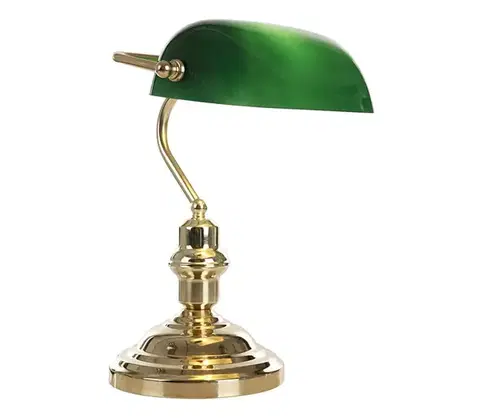 Lampy Globo 2491 - Stolná lampa 1xE27/60W zelená - zlatá