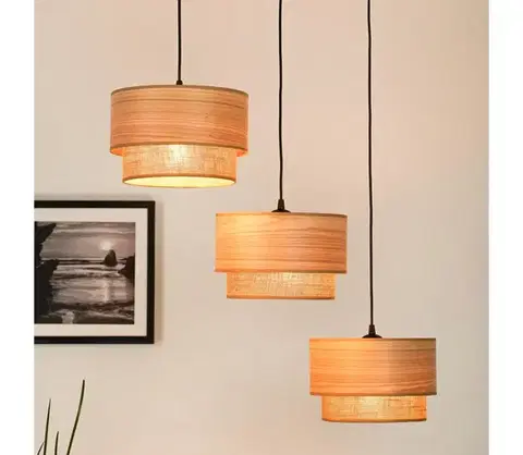 Svietidlá BRILAGI - Luster na lanku MONTANA BOHO 3xE27/15W/230V hnedá/čierna 608459