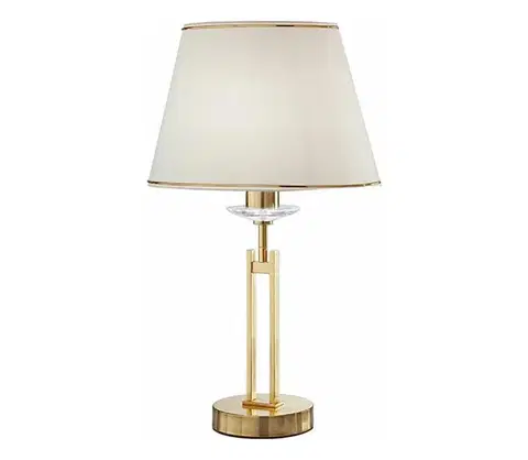 Lampy Kolarz 330.71.8C - Krištáľová stolná lampa IMPERIAL 1xE27/60W/230V zlatá/béžová 330.71.8C