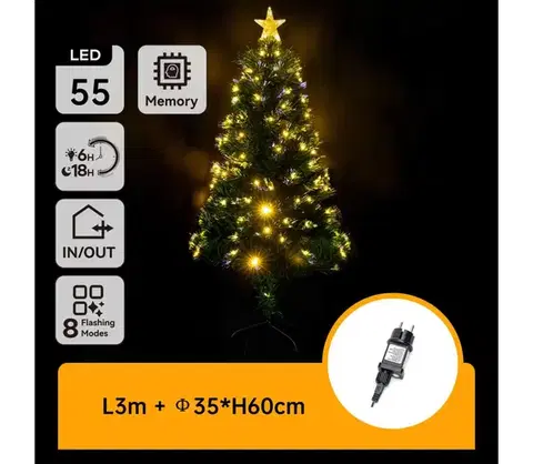 Vianočné dekorácie  B.V.  - LED Vonkajší vianočný stromček LED/3,6W/230V 60 cm IP44 teplá biela B10303K6P