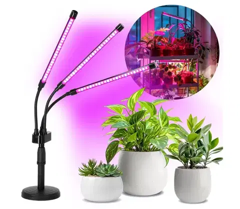 Lampy  LED Stmievateľná stolná lampa na pestovanie rastlín VITARO 3xLED/10W/230V čierna KDSN00000084