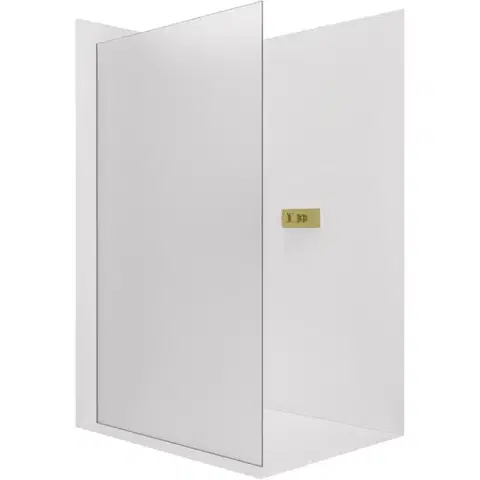 Sprchové dvere CERANO - Sprchová zástena Walk-in Crystal Ľ/P - 8 mm - bezvzperový systém - zlatá, mliečne sklo - 90x200 CER-8050BD6727