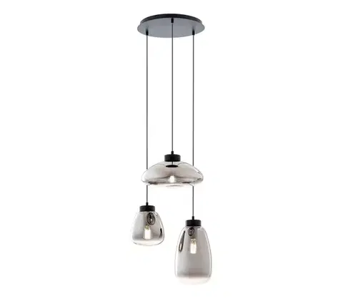 Svietidlá Redo 01-3197 - Luster na lanku LUKE 3xE27/42W/230V pr. 46 cm čierna 01-3197
