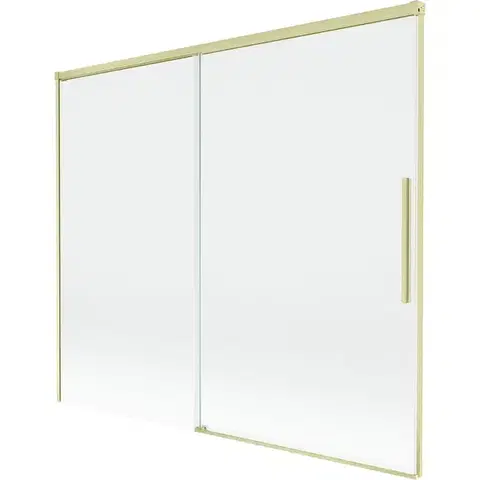 Sprchové dvere MEXEN/S - Rox vaňová zástena 2-krídlová posuvná 180 x 150, transparent, zlatá kartáčovaná 8C9-180-001-55-00
