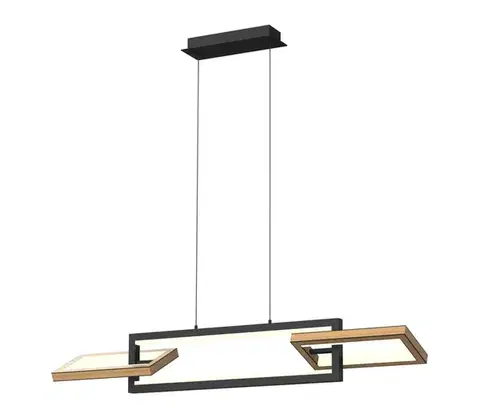Svietidlá Wofi 7022-306- LED Stmievateľný luster na lanku MATERA LED/30W/230V čierna/hnedá 7022-306