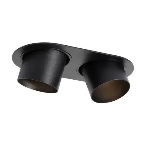 Zapustené svietidlá Okrúhle zapustené bodové svetlo čierne GU10 70 mm výkyvné 2-svetlo - Installa