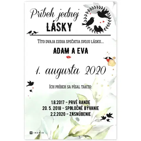 Obrazy s textom Svadobný dar - Príbeh jednej lásky - obraz pre novomanželov