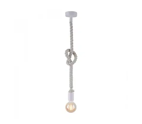 Svietidlá Leuchten Direkt 13572-16 - Luster na lanku DIY 1xE27/10W/230V biela 13572-16