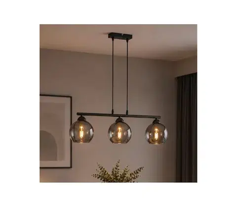 Svietidlá BRILAGI - Luster na lanku DIOR 3xE27/60W/230V čierna/dymová šedá 59-008B