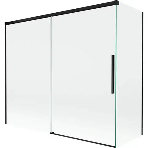 Sprchové dvere MEXEN/S - Rox vaňová zástena 2-krídlová posuvná 180 + 90 x 150, transparent, čierna 8C9-180-090-70-00