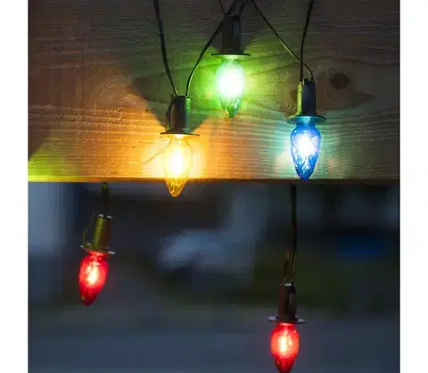 LED osvetlenie  LED vonkajšia girlanda CONE FILAMENT 20xE10 19m farebná/teplá biela IP44 192020