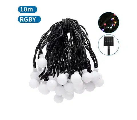LED osvetlenie  B.V.  - LED solárny dekoratívny reťazec 50xLED/8 funkcií 12m IP65 multicolor B10202H8W