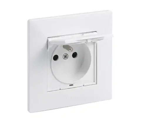 Predlžovacie káble Legrand - Vonkajšia domová zásuvka 250V/16A s rámikom NILOE STEP biela LR0060+LR0083