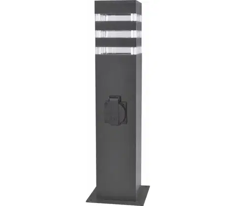 Záhradné lampy  Vonkajšia lampa s zásuvkou TEKSAS 1xE27/20W/230V 44 cm IP44 antracit 327970