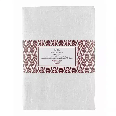 Záclony do obývačky Záclona na páske  ARIA polyester biela 400x120 Merkury Home