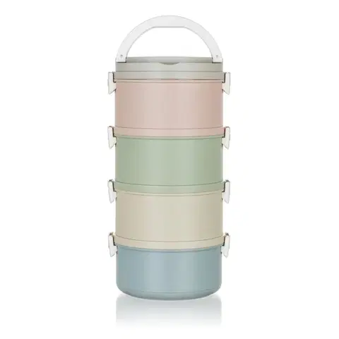 Obedáre Banquet Plastový obedár Avanza, 2,8 l, 4 diely, multicolor
