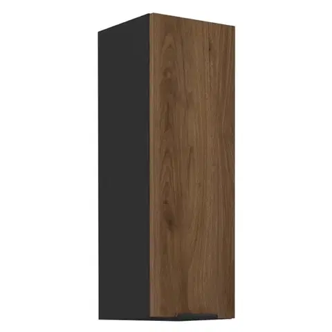 Kuchynské horné skrinky KONDELA Menzo 30 G-90 1F horná kuchynská skrinka čierna / orech