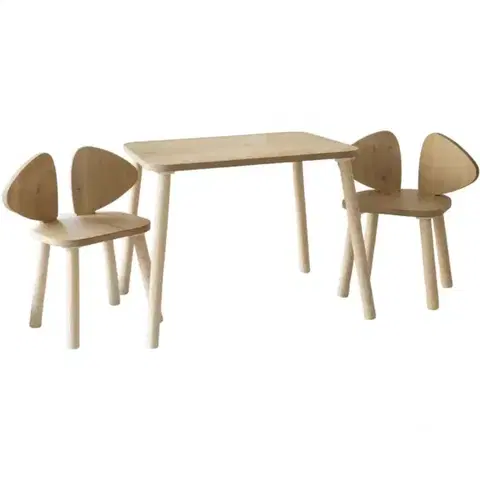 Ostatné detské dekorácie Detská súprava stolíka a stoličiek 2 ks Mickey Two Chair Set - Brown