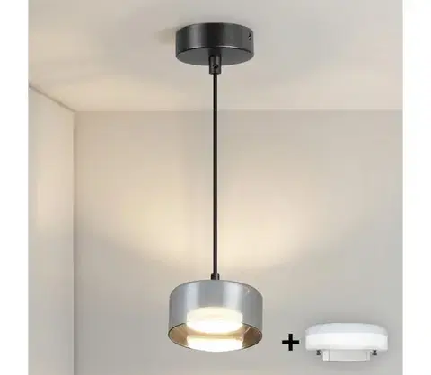 Svietidlá BRILAGI - LED Luster na lanku AURA LUX 1xGX53/30W/230V čierna/dymová WO-OEM-CF-16-BK