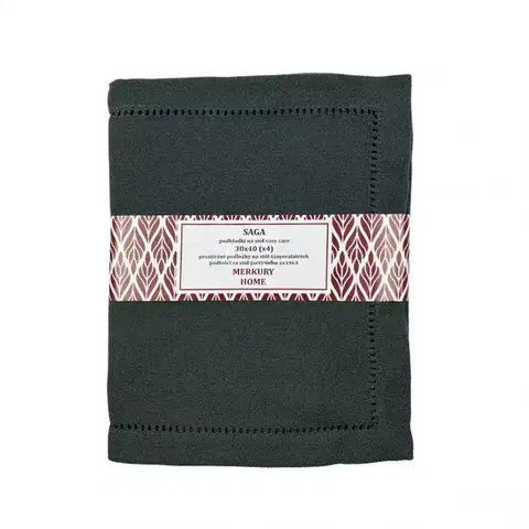 Bytový textil Podložka SAGA antracit 30x40 easy care kpl. 4 ks