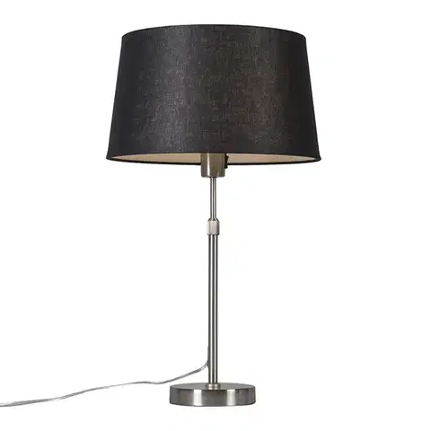 Stolné lampy Stolná lampa z ocele s čiernym tienidlom 35 cm nastaviteľná - Parte