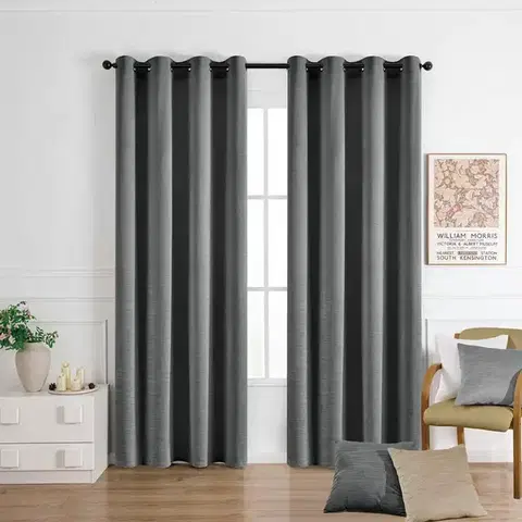 Závesy do spálne Záves na krúžkoch SOFI VET476/7/210GSM 140x250 cm  sivý