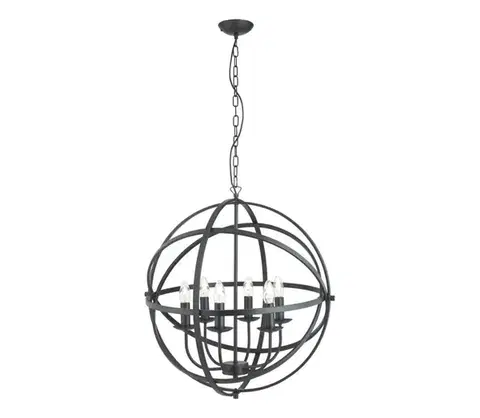 Svietidlá Searchlight 2476-6BK - Luster na reťazi ORBIT 6xE14/60W/230V čierny 2476-6BK