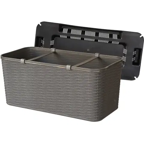 Záhrada Balkónový kvetináč RATTAN 40cm sivý
