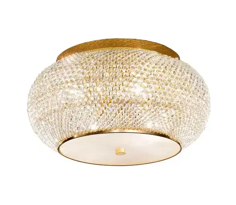 Svietidlá Ideal Lux - Krištáľové stropné svietidlo PASHA 6xE14/40W/230V pr. 40 cm zlatá 100807