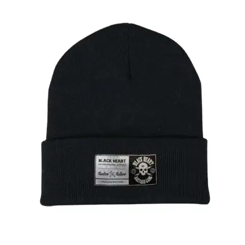 Zimné čiapky Čiapka BLACK HEART Logo Skull čierna