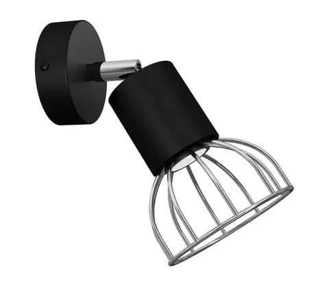 Svietidlá  Nástenné bodové svietidlo DANTE 1xGU10/25W/230V čierna/lesklý chróm MLP7356